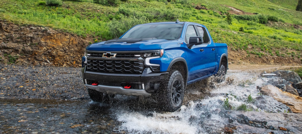 The 2024 Chevy Silverado 1500 ZR2 fording water