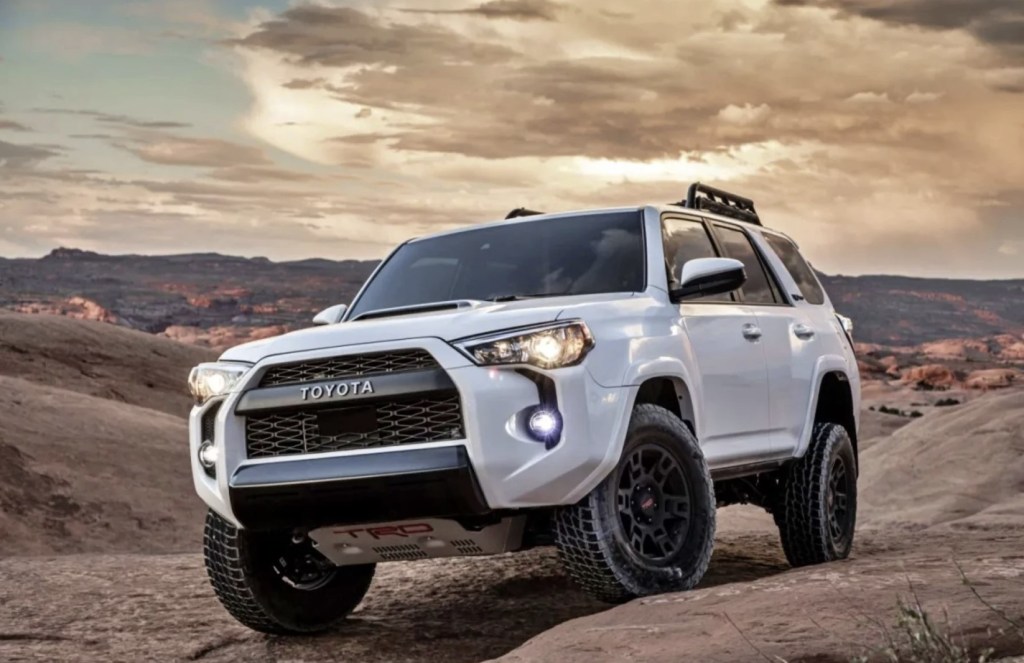 The 2024 Toyota 4Runner crawling over rocks