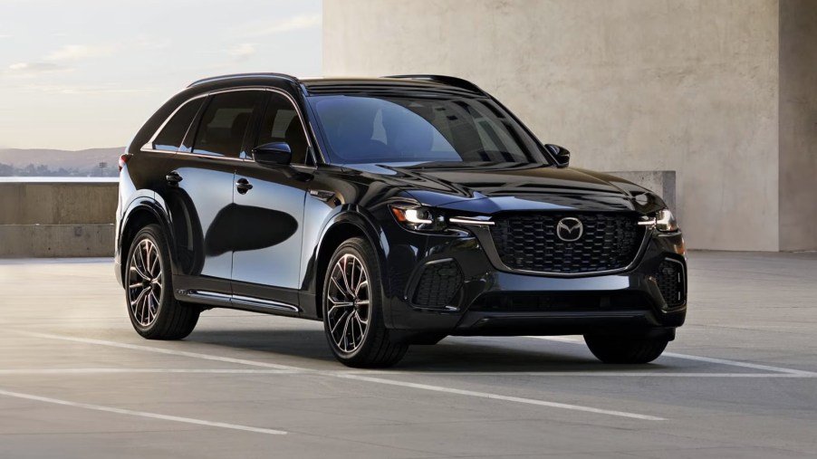The 2025 Mazda CX-70 in a parking space