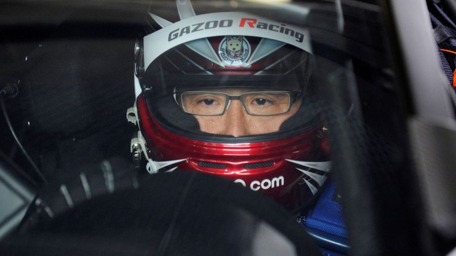 Toyota Vice President behind the wheel of a lexus during the 24 hours of nurburing.