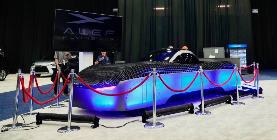 The Alef Aeronautics flying car mockup at the Detroit Auto Show