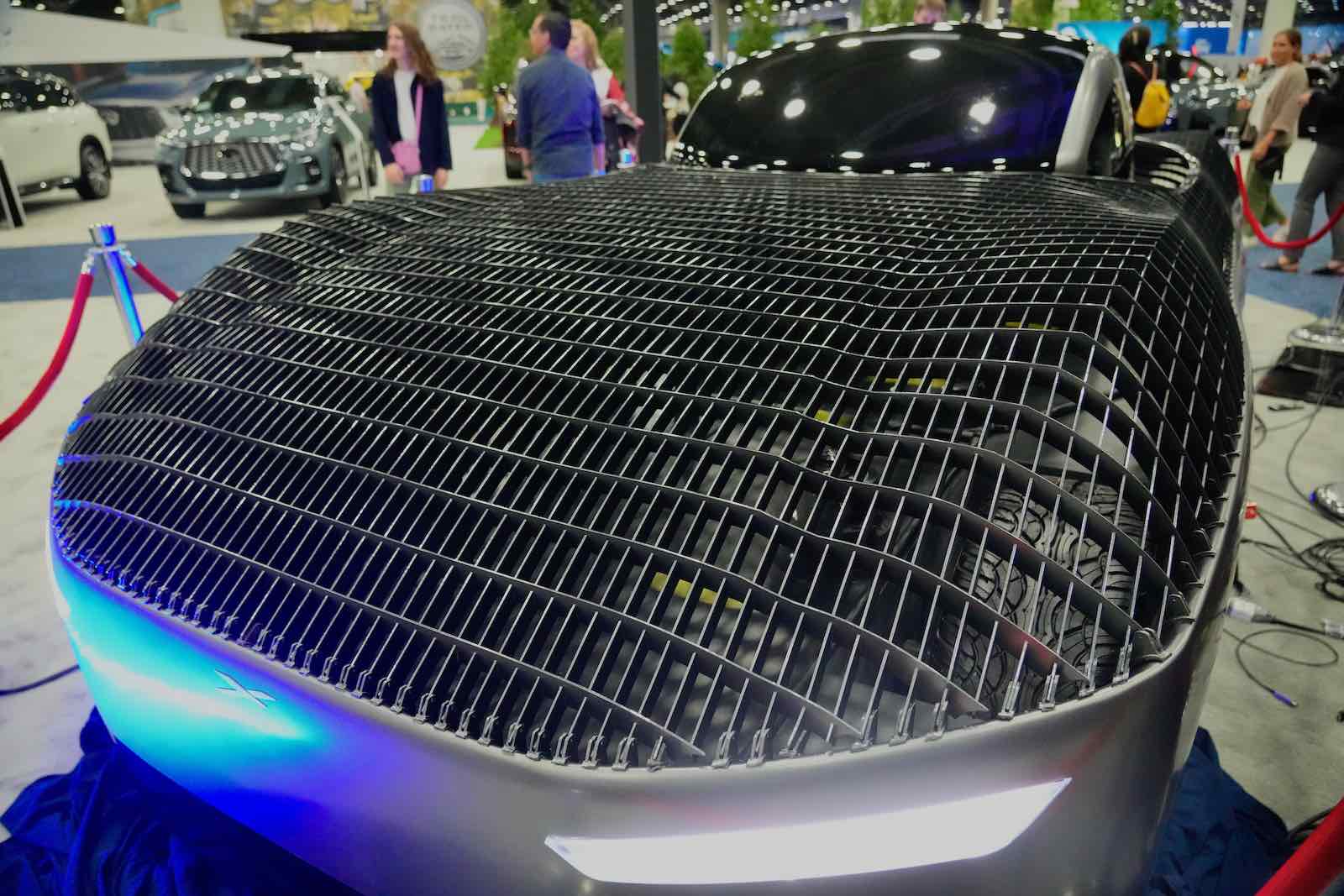 Body of the Alef Aeronautics flying car mockup at the Detroit Auto Show