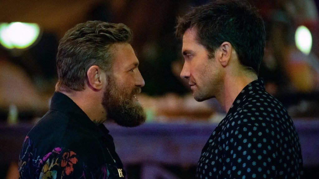 UFC fighter Connor McGregor and Jake Gyllenhaal face off in Road House film remake.