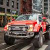 Ford F-350 6x6 Super Duty Truck for the Transglobal Car Expedition driving through the streets of Manhattan.