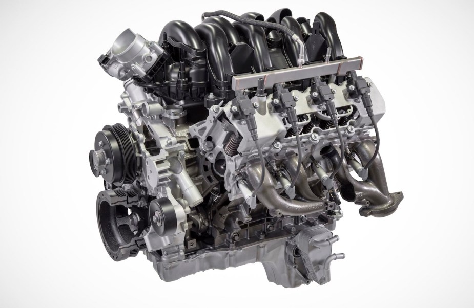 Photo of the V8 available in Super Duty Ford trucks.