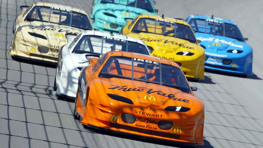 IROC race cars competing at Chicagoland Speedway