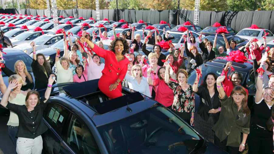 Oprah Winfrey show Pontiac G-6 car giveaway with audience members