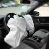 Deployed airbag in a toyota car