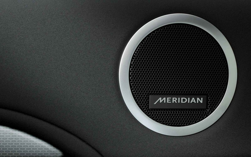 A circular Meridian car speaker