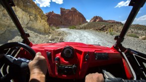 A ride side-by-side being driven in the Moab Utah