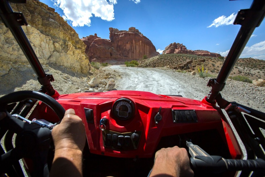A ride side-by-side being driven in the Moab Utah