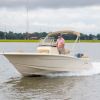 A 19.5-foot Scout Boats Sportfisher cruises the waters.