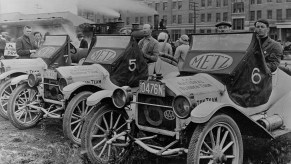 1913 Glidden Tour particpants attempting the run between Minneapolis and Glacier National Park