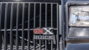 Closeup of the grille badge on a GNX
