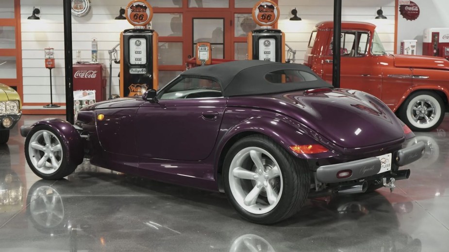 The side of a purple Plymouth Prowler