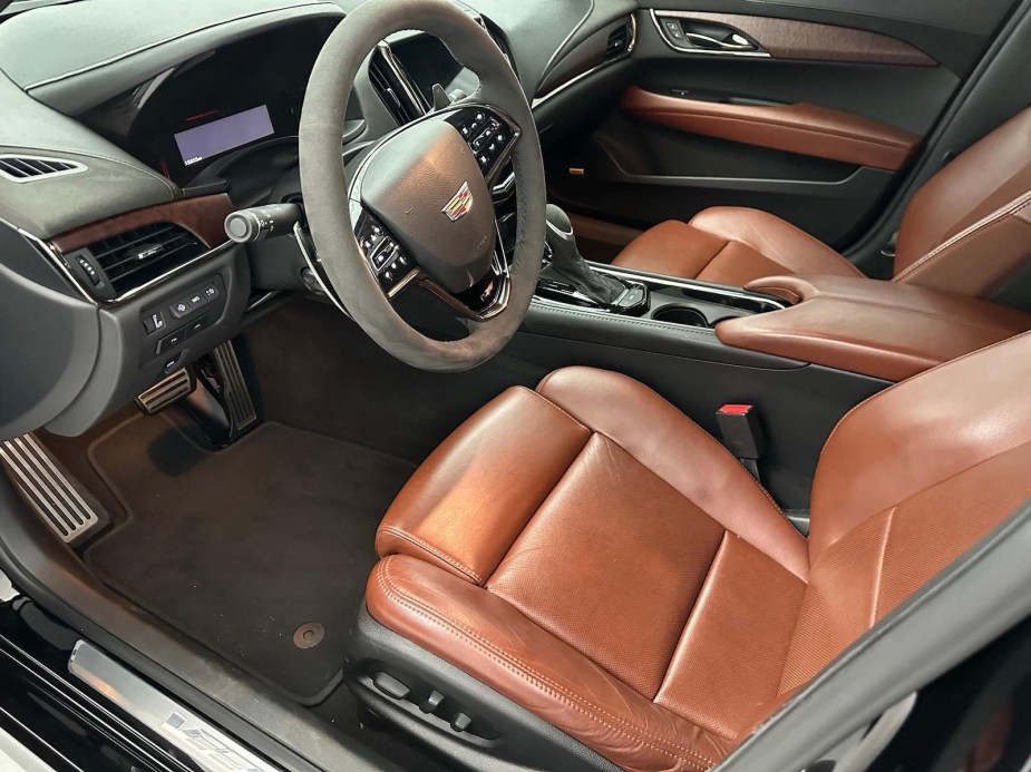 Kona brown leather interior in President Joe Biden's custom Cadillac ATS-V