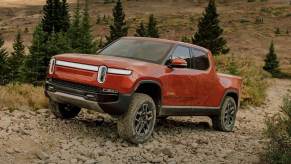 The 2024 Rivian R1T off-roading