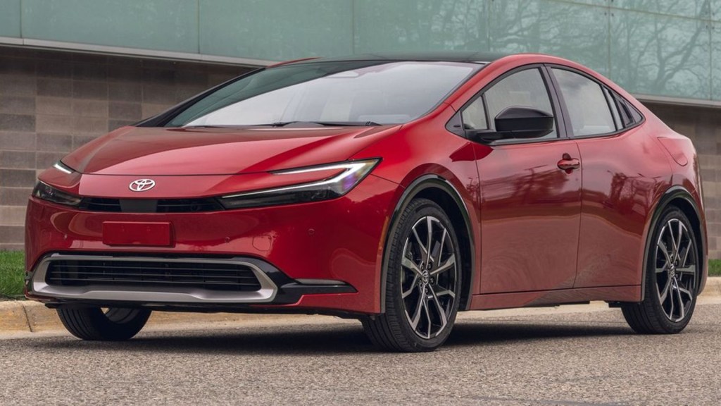 Red 2023 Toyota Prius Prime. This is one of the most popular hybrid and PHEV models in the market today.