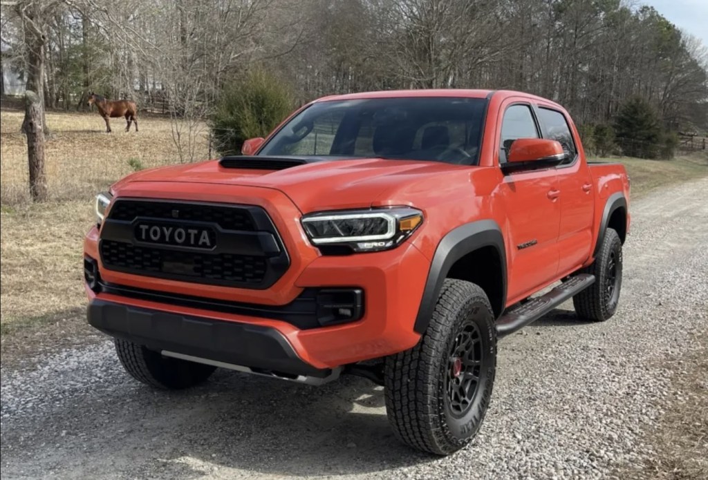 The 2023 Toyota Tacoma on a gravel road