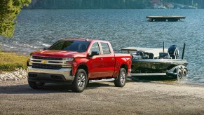 The 2024 Chevy Silverado 1500 towing a boat