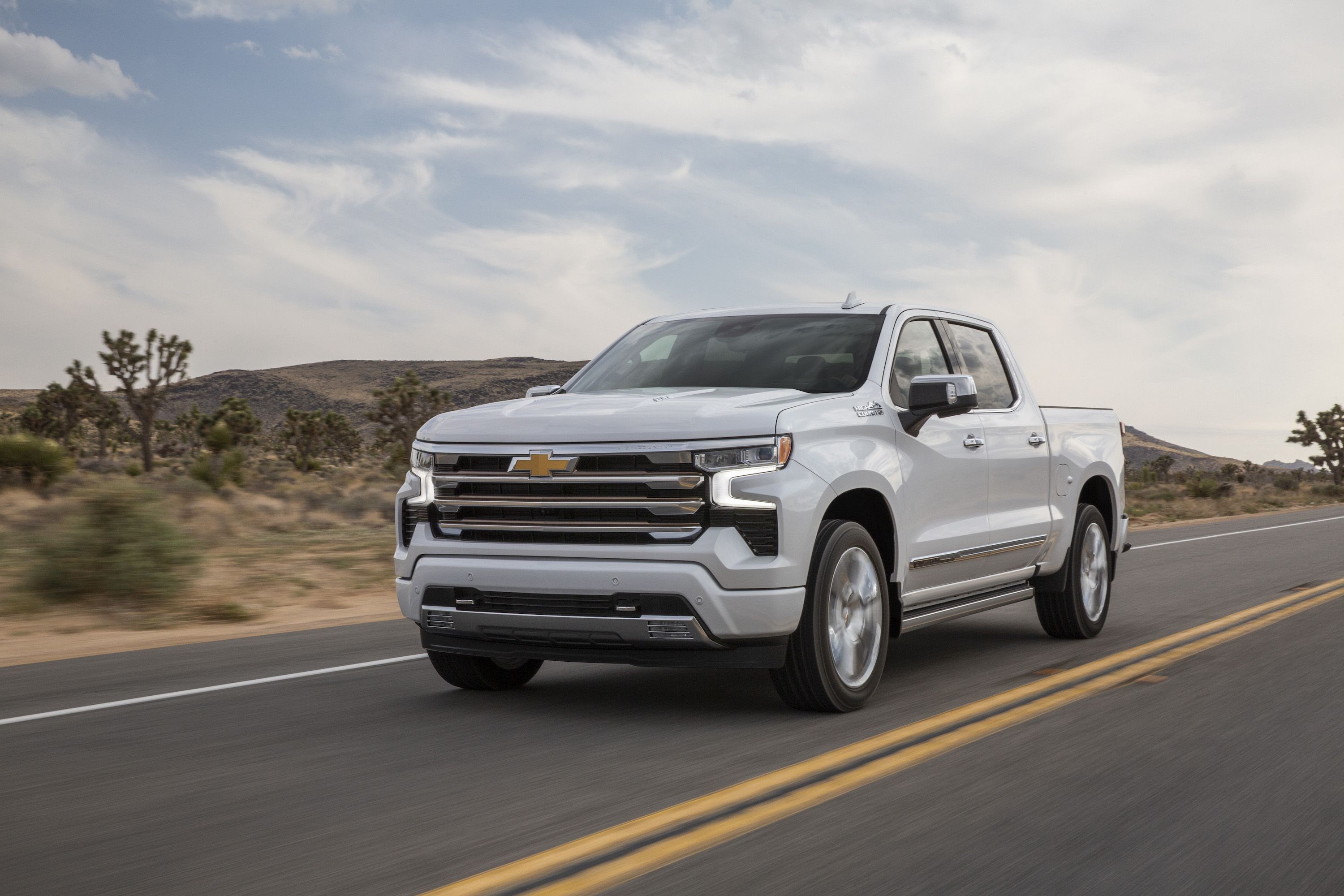 The 2024 Chevy Silverado on the road
