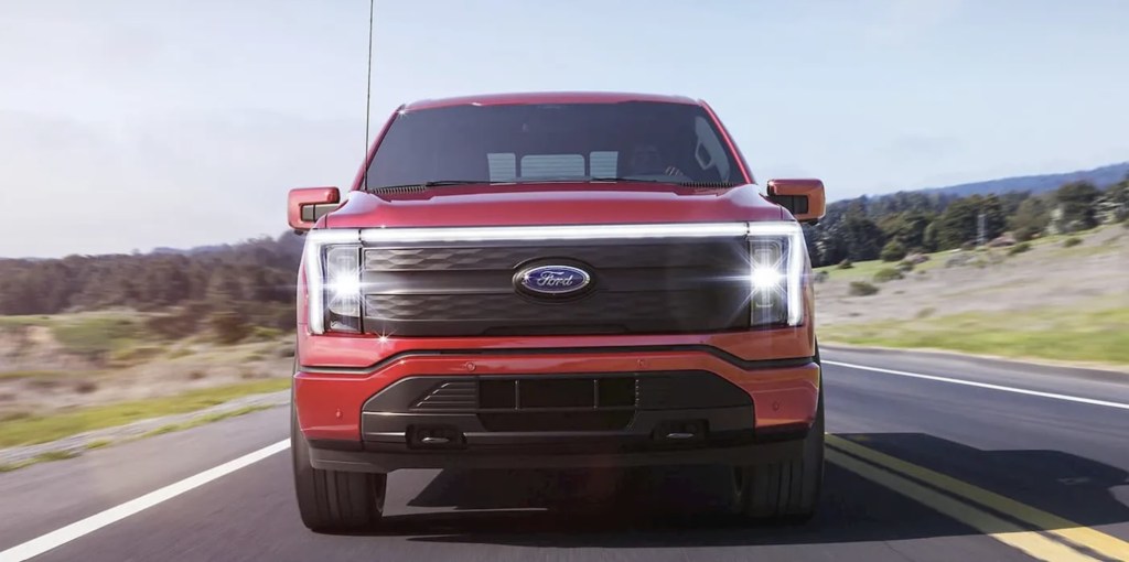 The face of the 2024 Ford F-150 Lightning 