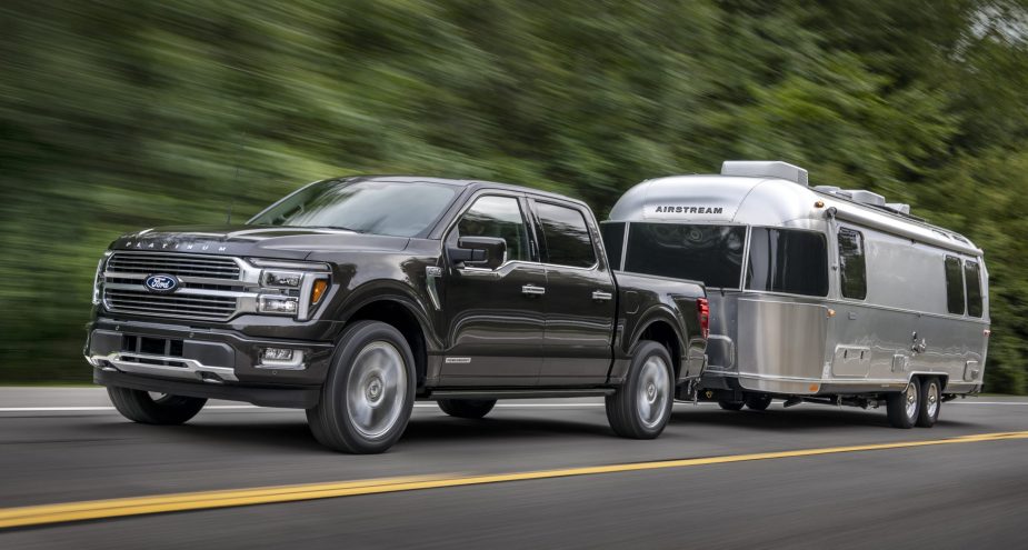The 2024 Ford F-150 pulling a trailer