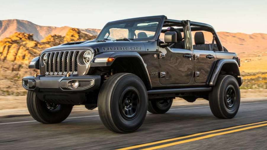 The 2024 Jeep Wrangler on the road