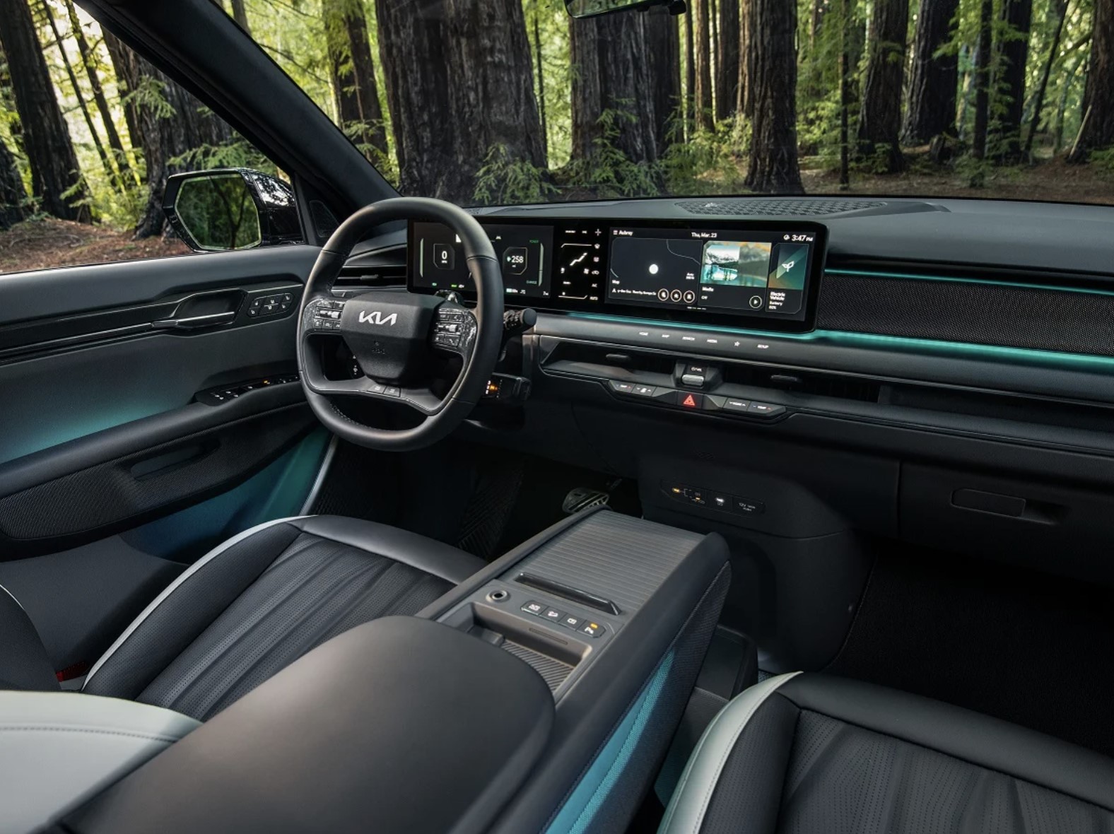 The 2024 Kia EV9 interior and dash