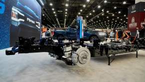 The skateboard chassis of Ram's new electric and hybrid pickup trucks.