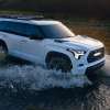 The 2024 Toyota Sequoia off-roading through water