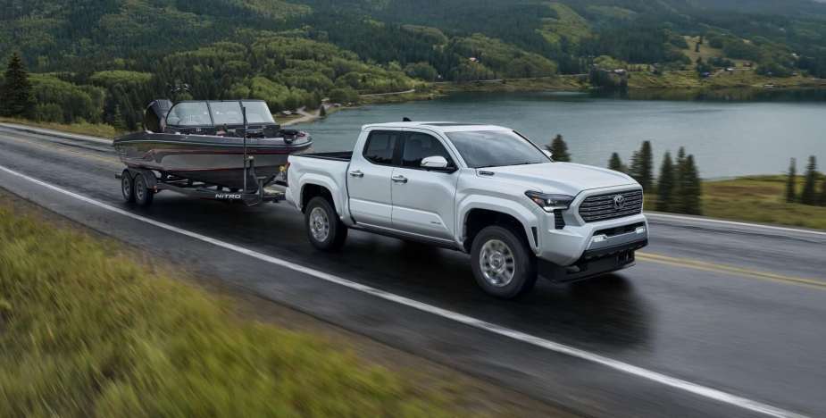The 2024 Toyota Tacoma pulling a boat