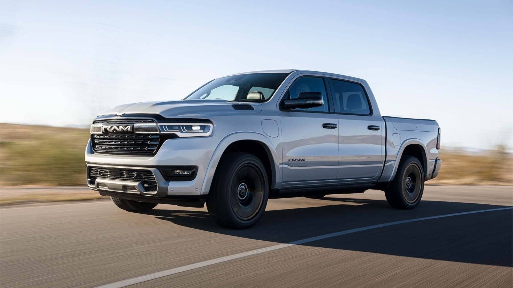 The 2025 Ram 1500 driving on the road