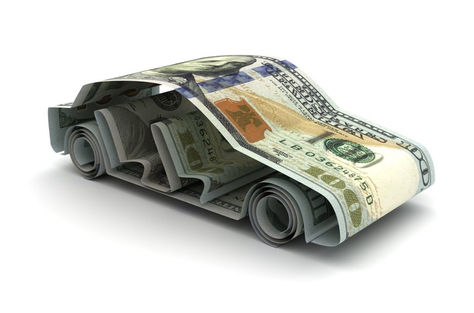 $100 bills shaped into a car