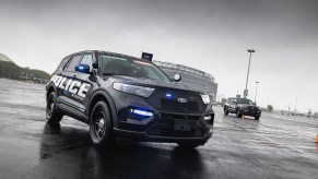 A Ford Explorer Police Inceptor running drills