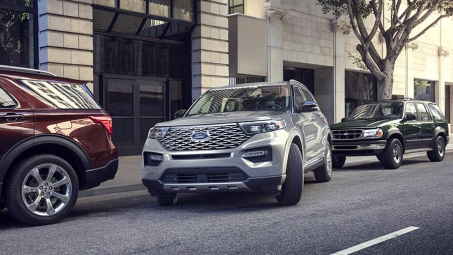Ford SUV Parallel Parking. This Ford vehicle could be using the driver-assist parallel parking function.
