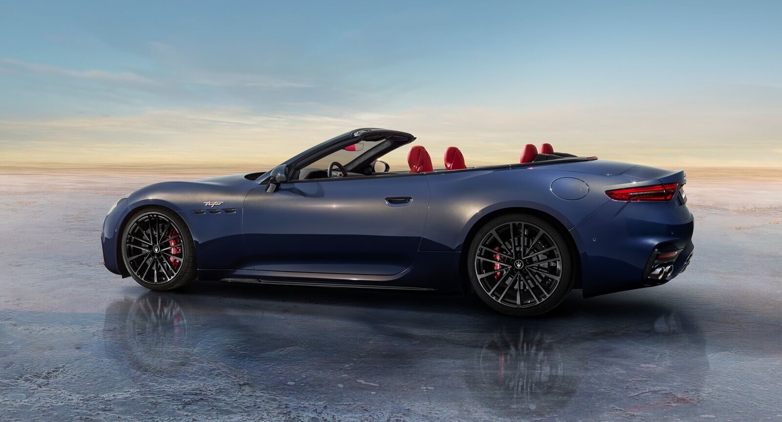 A Maserati GranCabrio shows off its side profile.