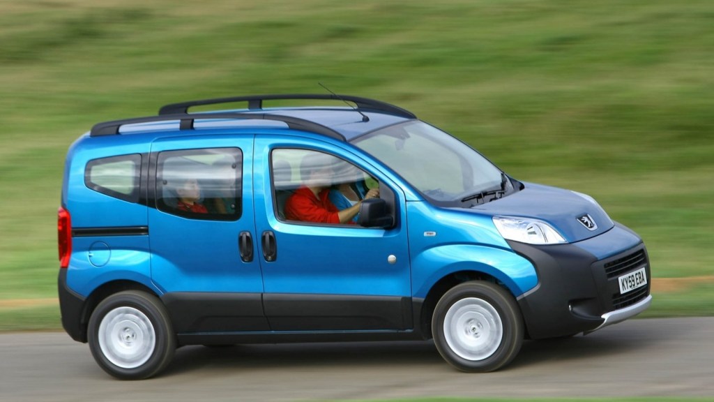 Peugeot Bipper Tepee Outdoor driving on a road.