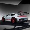 A Porsche 911 GT3 RS shows off its rear wing.