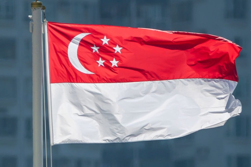 The national flag of Singapore, the country celebrating its first racing movie: 'Oversteer."