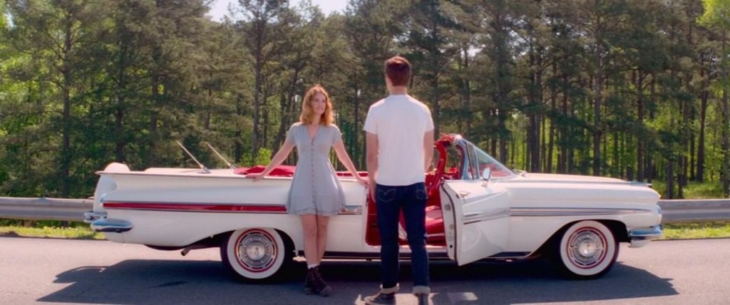 Baby and Debora leave in a 1959 Chevrolet Impala Convertible in Baby Driver.