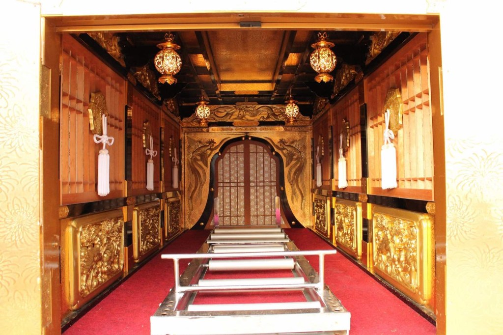 Interior of an ornamental hearse