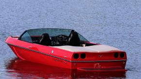 A 2008 Malibu Corvette Z06 sits in the water.