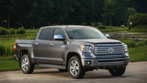2015 Toyota Tundra posed. This truck has one of the most reliable engines in the entire automotive market.