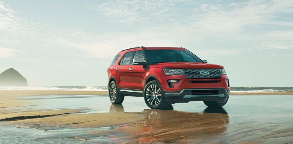The 2019 Ford Explorer off-roading on the beach