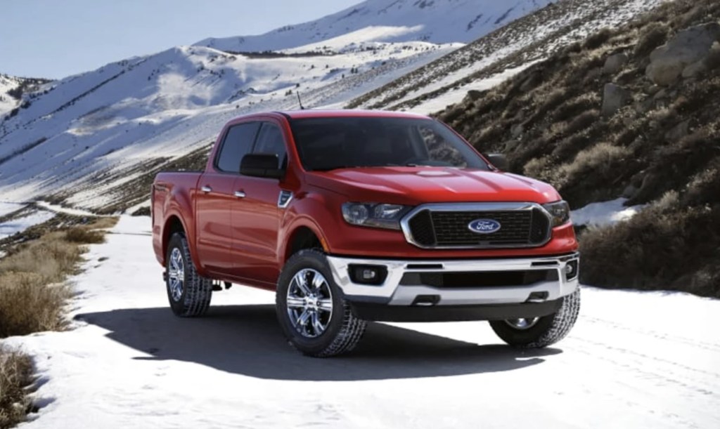 The 2021 Ford Ranger in mountain snow