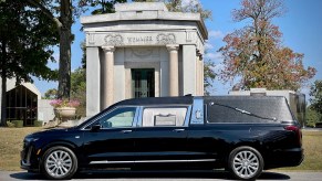 A side view of a 2023 Cadillac Hearse
