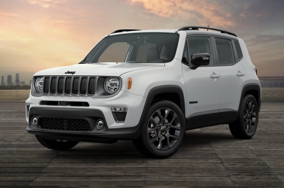 The 2023 Jeep Renegade parked outside a city with a view