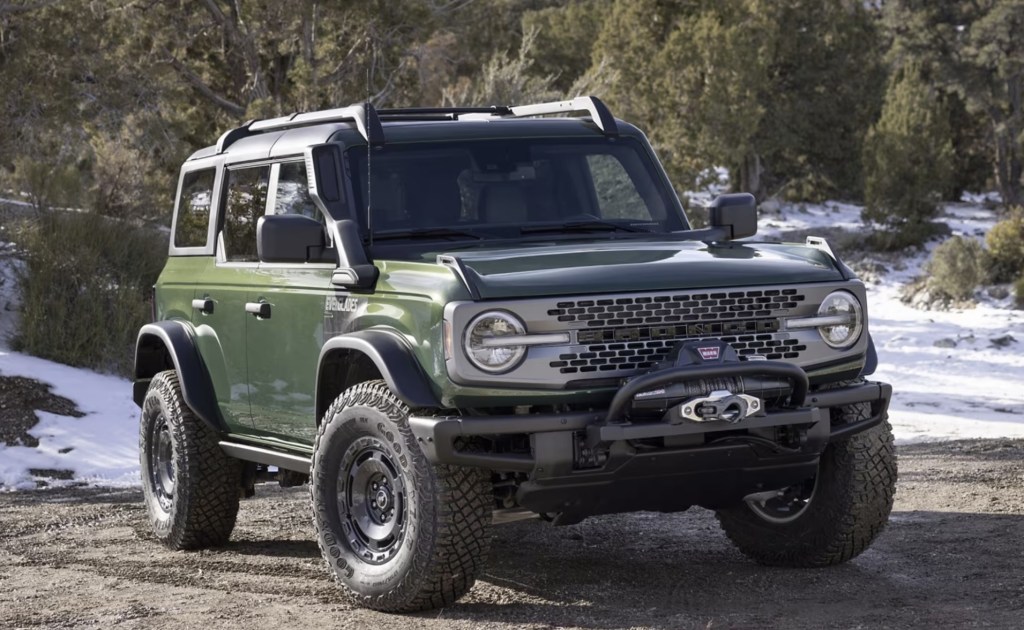 The 2024 Ford Bronco off-roading in mud