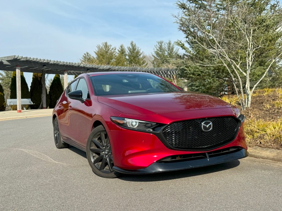 The 2024 Mazda3 Turbo parked at a nature center